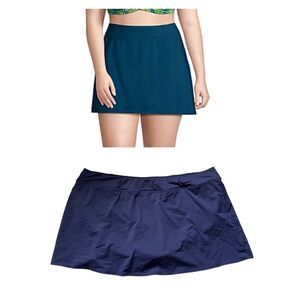 Lands’ End Women's Plus Size Tummy Control Swim Skirt Swim Bottoms Size 24W